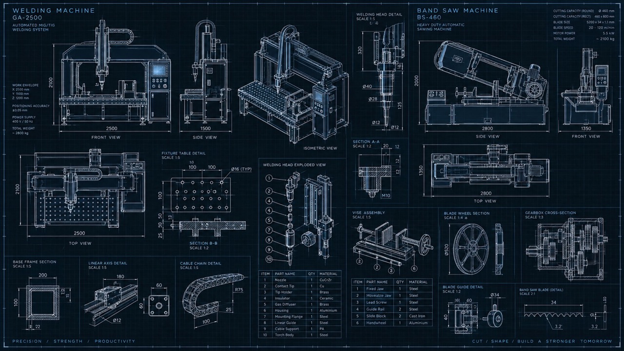 Precision machine manufacturing detail